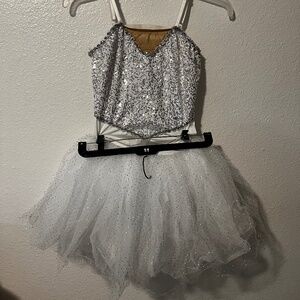 White/ silver ballet costume